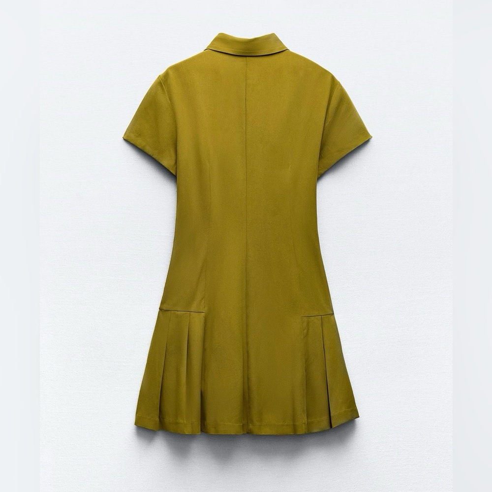 Zara olive green mini dress - Picture 3 of 4